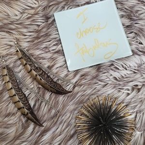 Feather/Chain Earrings